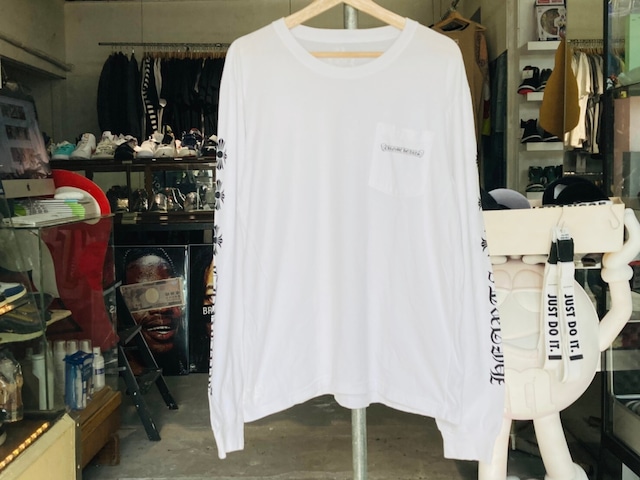 CHROME HEARTS CEMETERY CROSS L/S TEE WHITE LARGE 100JL1352