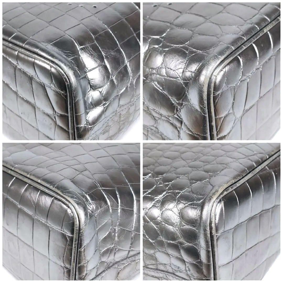 FURLA フルラ トートバッグ tote bag パンチング シルバー レザー 