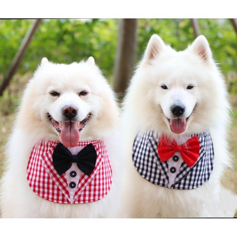 まとめ買いでお得 蝶ネクタイとチェック柄のよだれかけ(首回り44~73cm) 受注生産