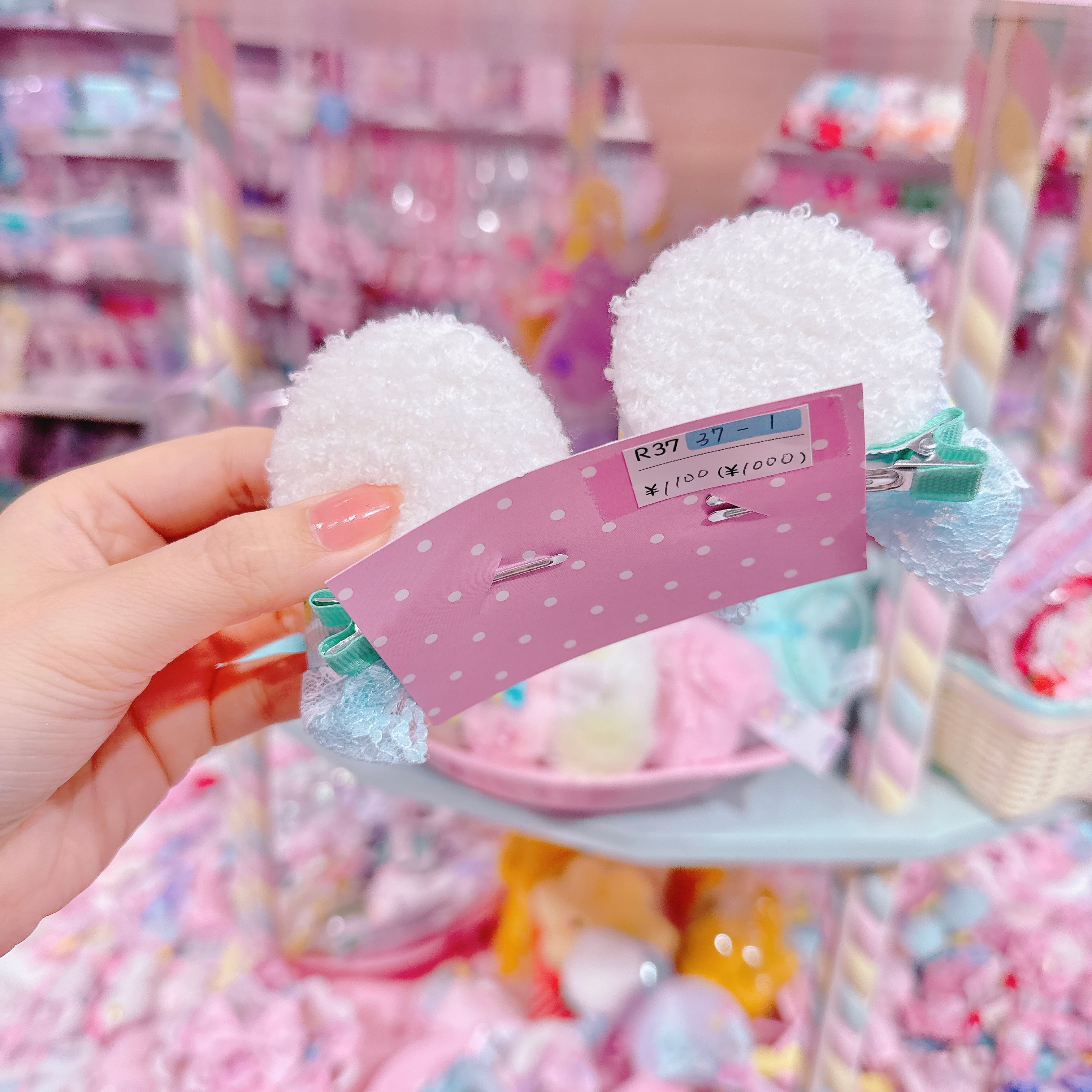 【R37】37-1くま耳ツインヘアクリップ