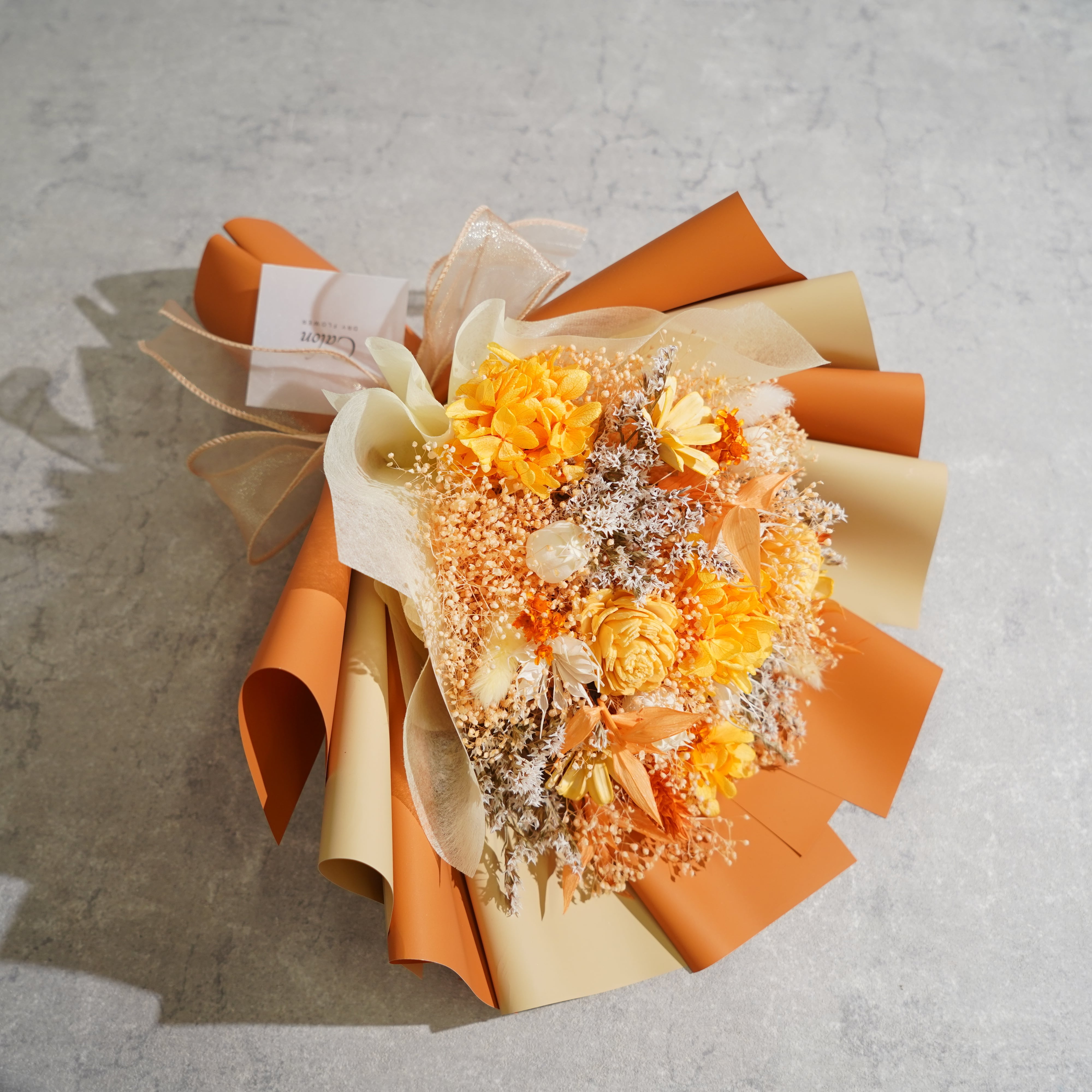 ドライフラワーの花束 Mサイズ オレンジ M-401≪限定1点≫