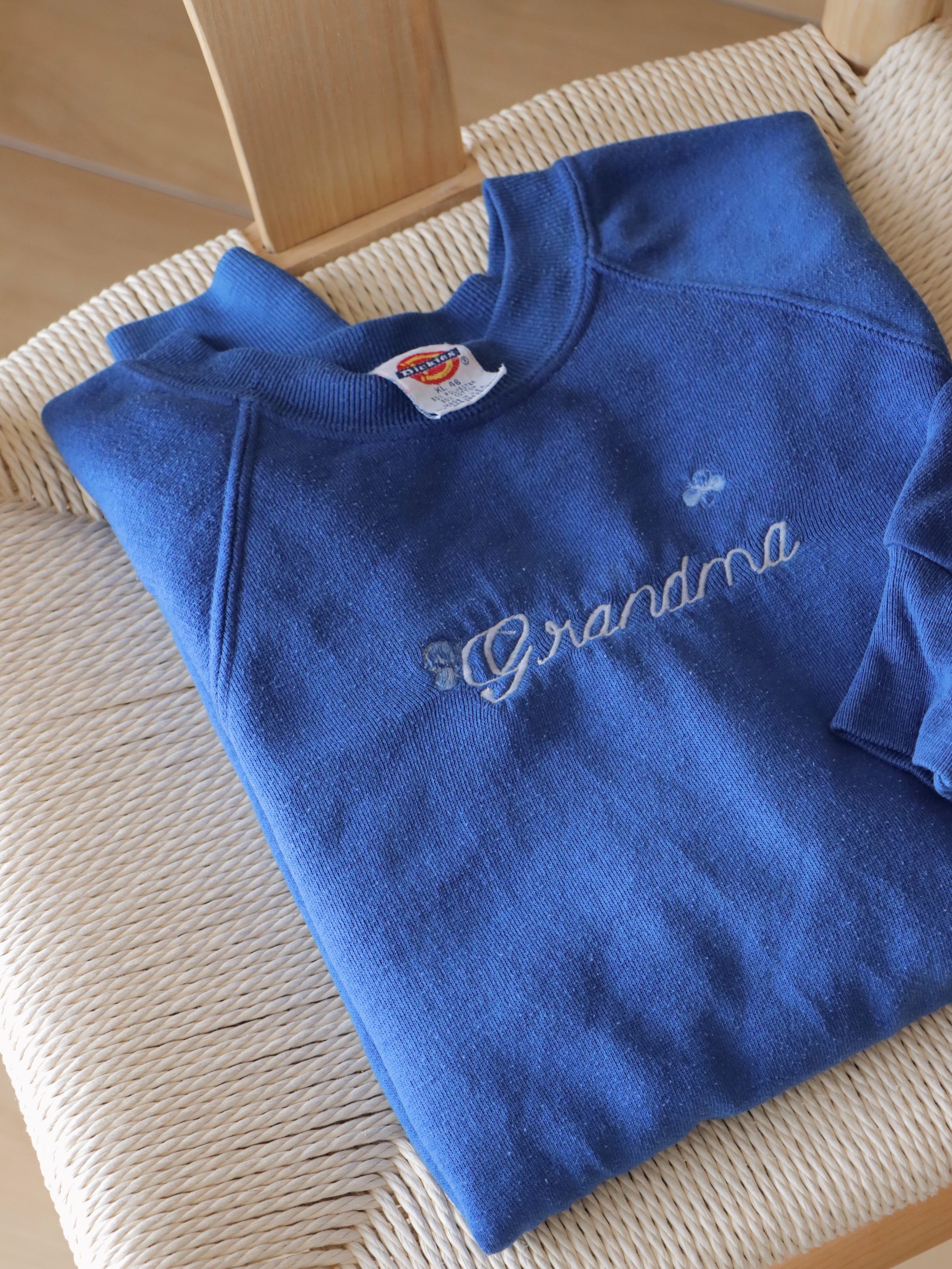 ●80-90s made in USA love "grandma" logo embroidery sweatshirt