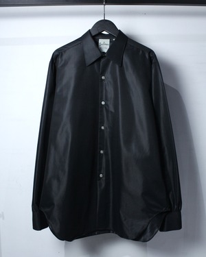 【Caka BLACK】70's Shiny Black Euro Vintage L/S Nylon Shirt