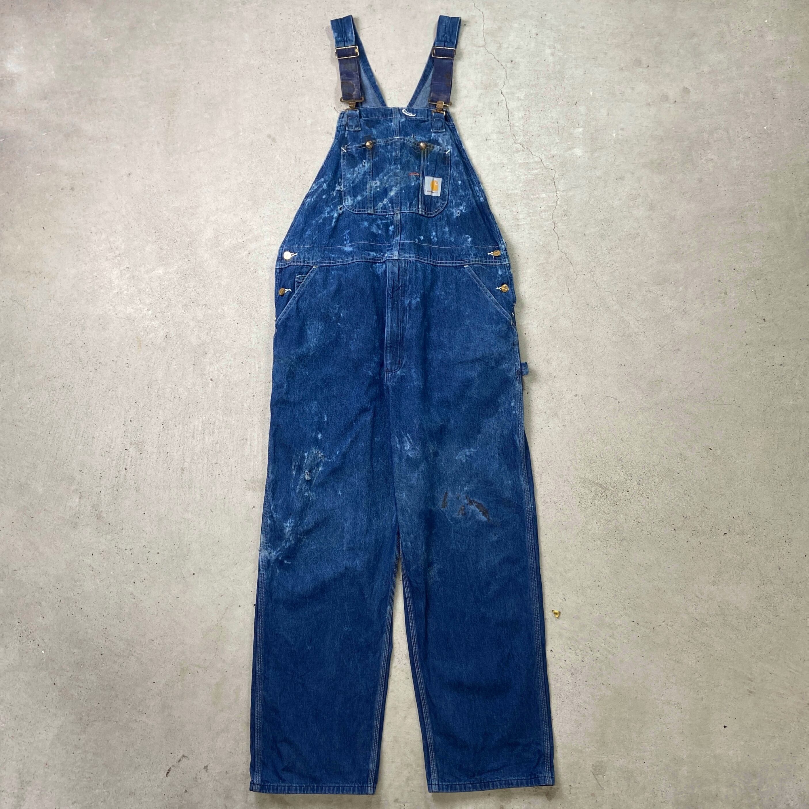 90年代 Carhartt カーハート オーバーオール デニム地 メンズW43相当