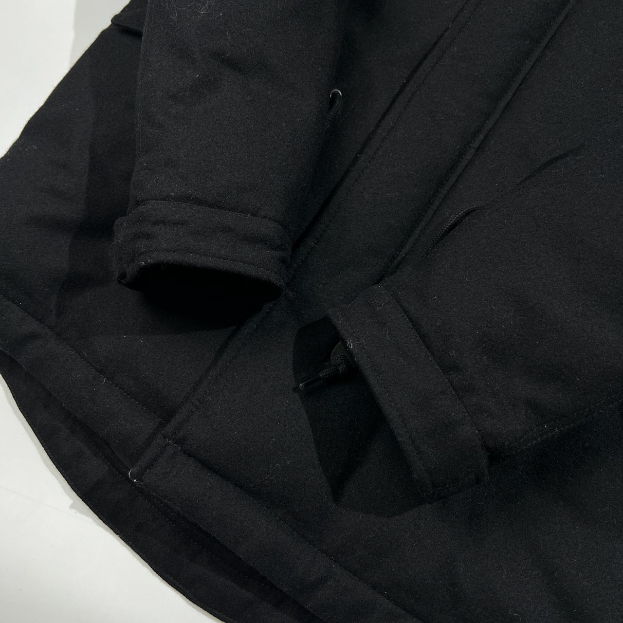 GREEN LABEL RELAXING グリーンレーベル リラクシング ユナイテッドアローズ ダウン モッズ コート L /ブラック/フードファー/ウール生地