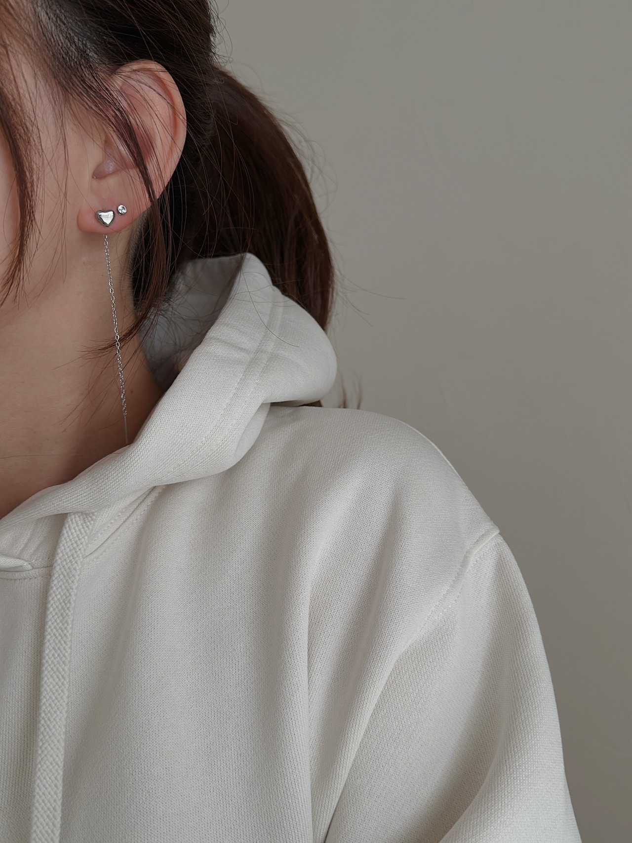 SS ロングハートピアス