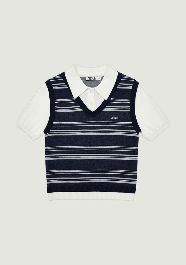 [GROVE] GREER H/S KNIT 正規品 韓国ブランド 韓国ファッション 韓国代行 日本 店舗  ブランド グローブ grvr 通販