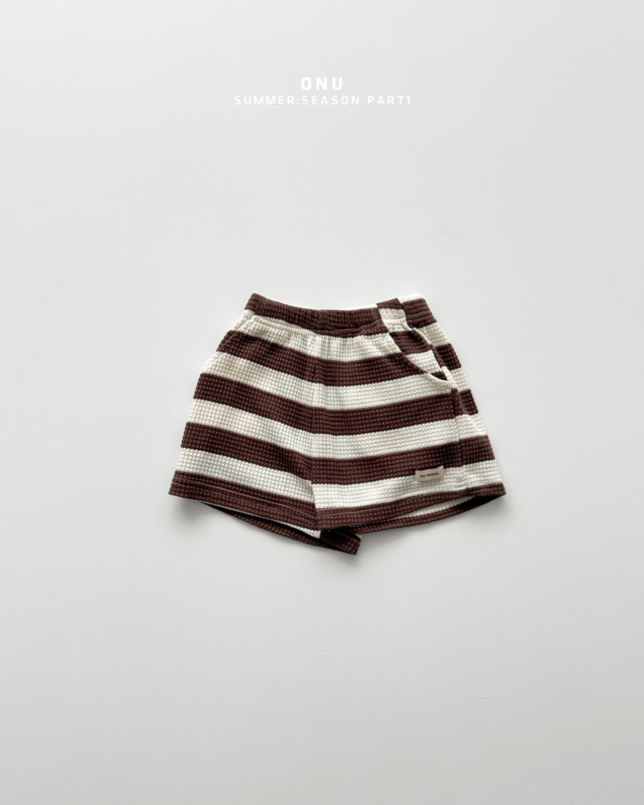 【取寄/韓国直送】ONU  25/SM　ワッフルボーダーハーフパンツ