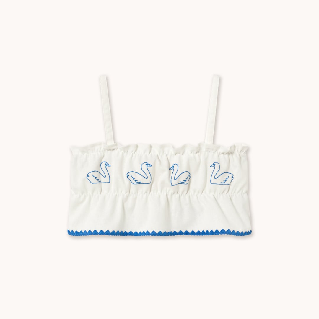 TINYCOTTONS / Swans Bows Linen Top
