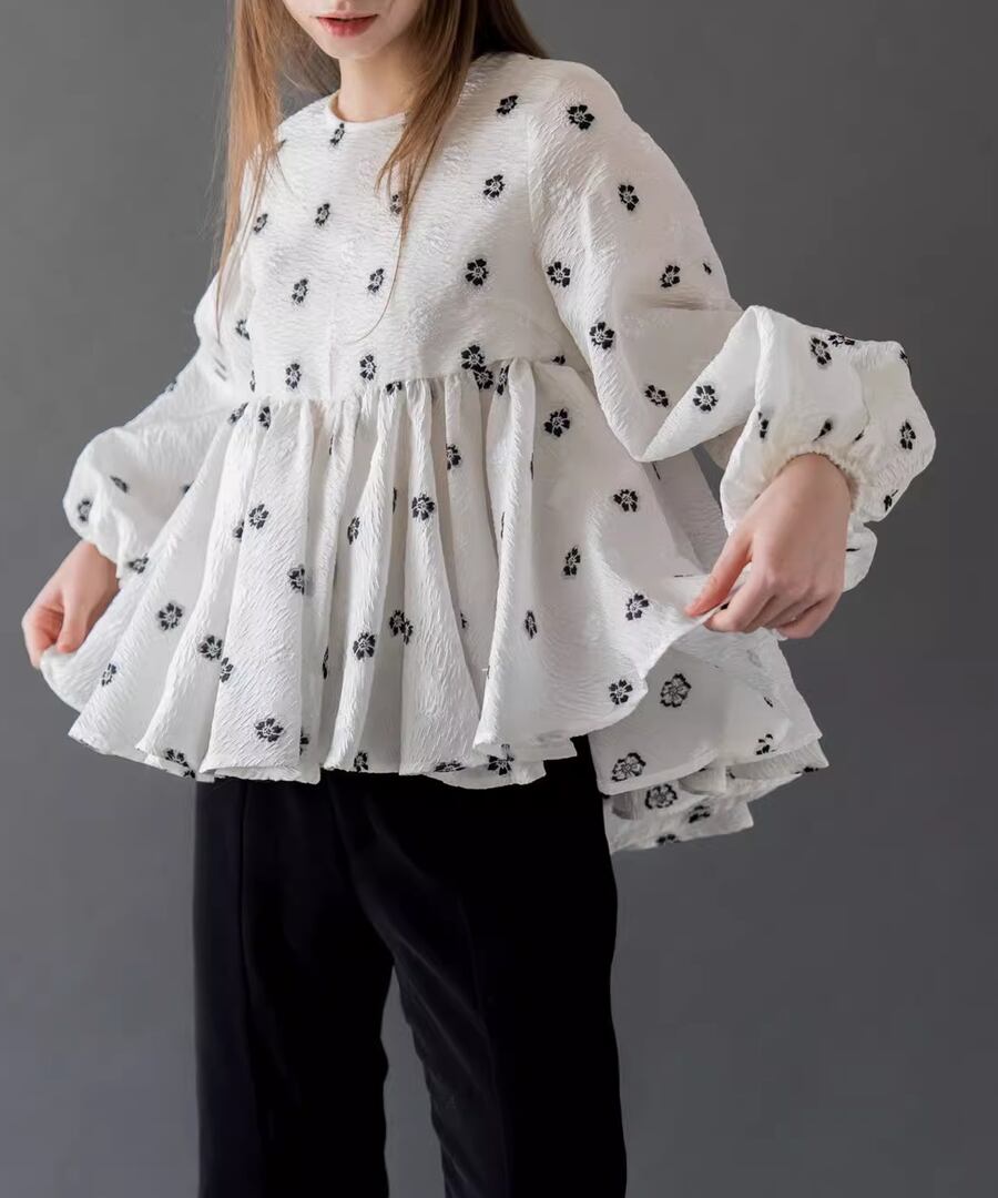 やわらかラッフルズ生地◆ブラウス【t-10709】