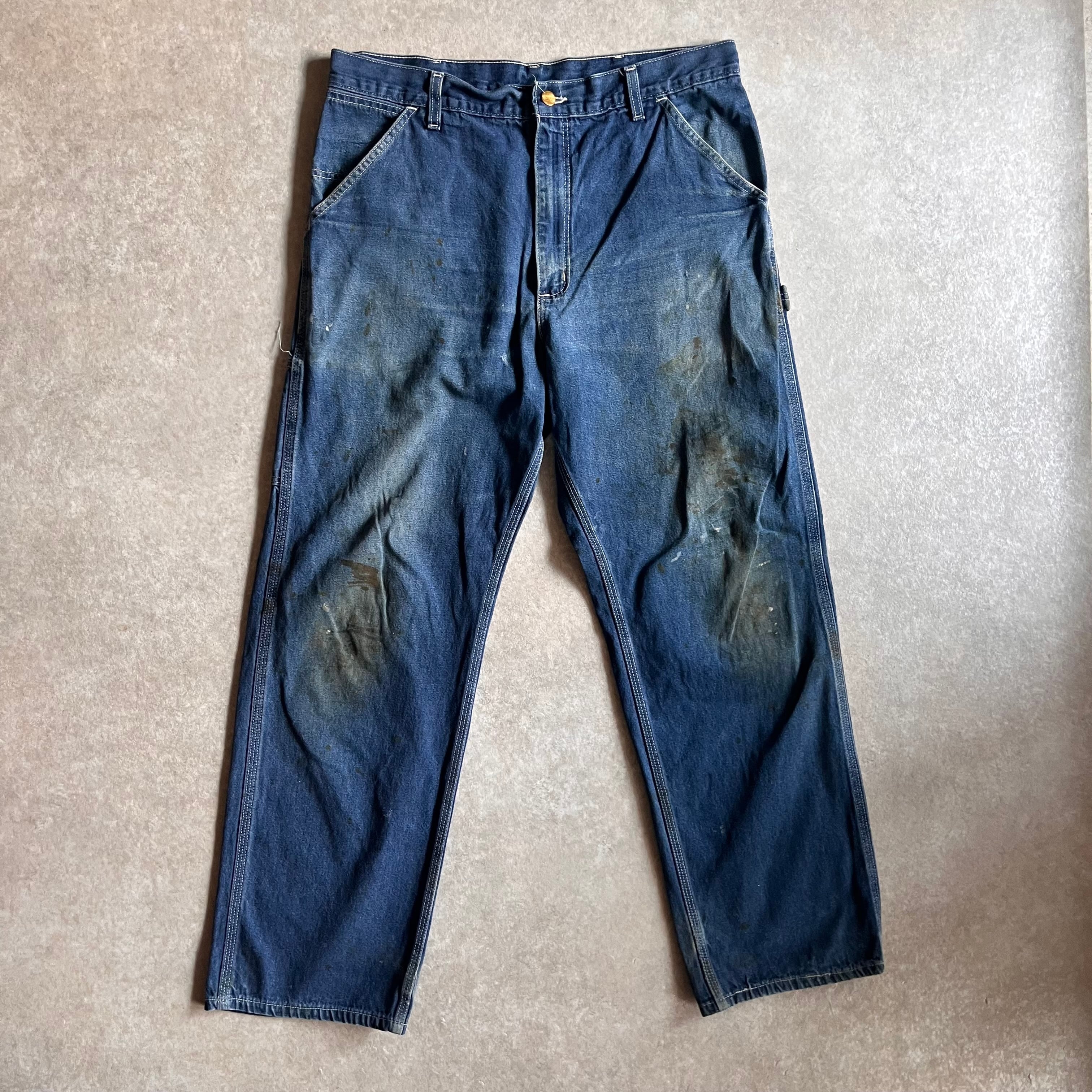 1990s Carhartt Denim Painter Pants W36 L32 Made in USA H195