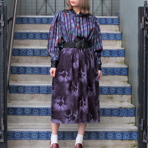 RETRO VINTAGE VELOUR  DESIGN SKIRT/レトロ古着ベロアデザインスカート