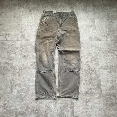00s USA生地グレー ダブルニー Carhartt B136 31×32