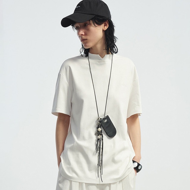 Back button summer knit top A00202