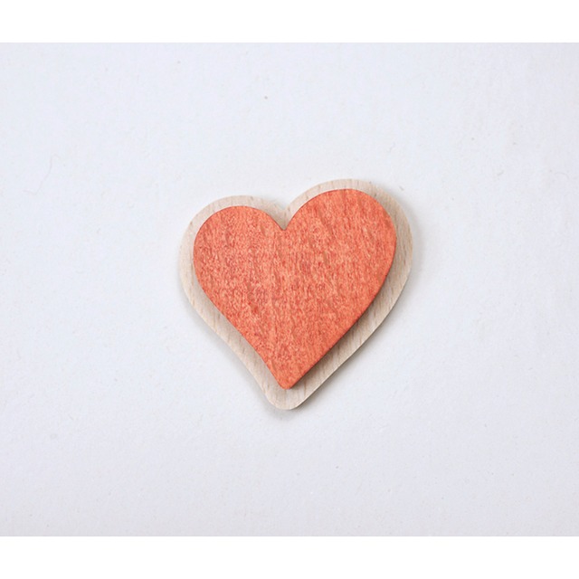 【 キッコロ 】木製ブローチ　ハート