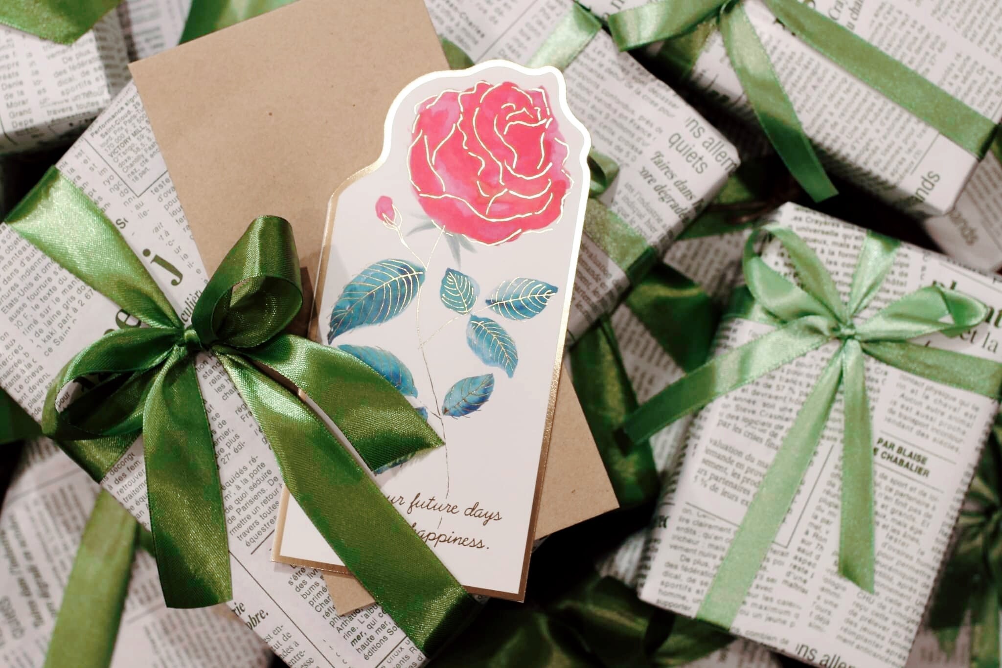 封筒付薔薇のメッセージカード(バラ）グリーティングカード C0pernicus