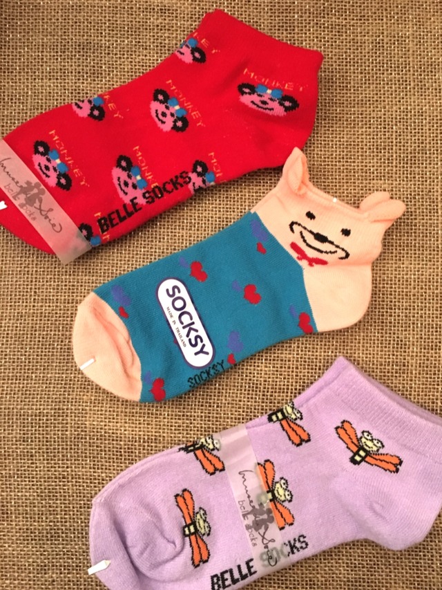 靴下 レディース 子供靴下 可愛い 3足セットおしゃれソックス ショートソックス くるぶし アジアン雑賀 C アジアン雑貨 Asian Mrk