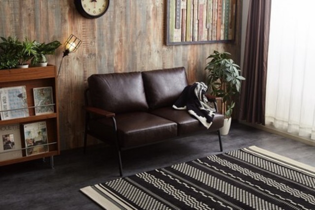 pu leather /denim sofa 2ps seat