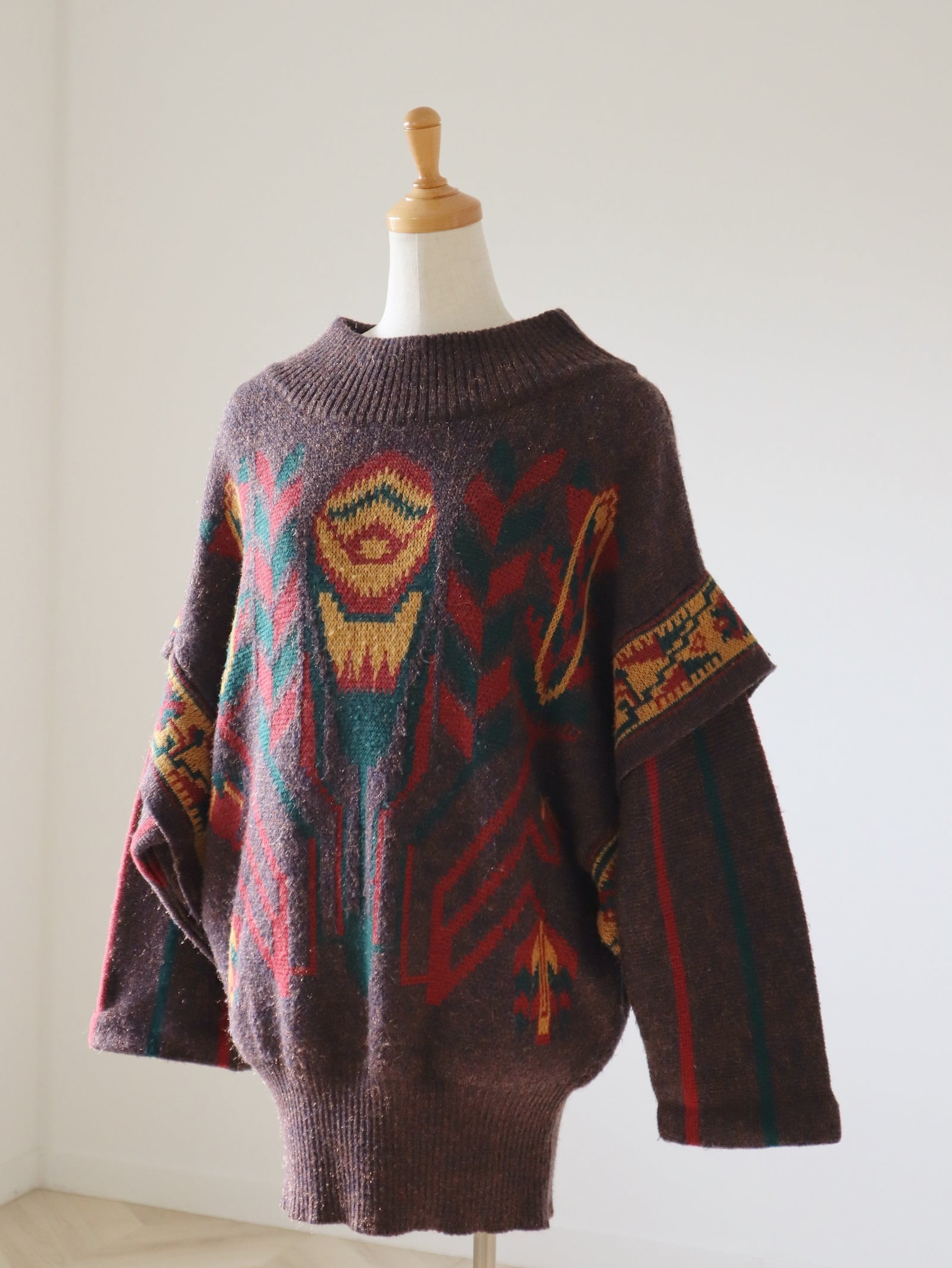 made in ITALY geometric design jacquard sweater