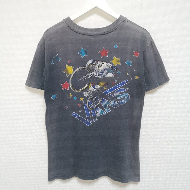 送料無料 80s M VANS Tシャツ BMX stedman 鬼フェード 黒 USA製 