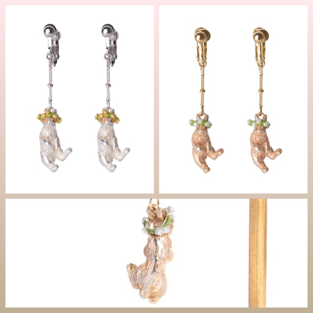 Palnart Poc (パルナートポック) クローバー うさぎのピクニック イヤリング