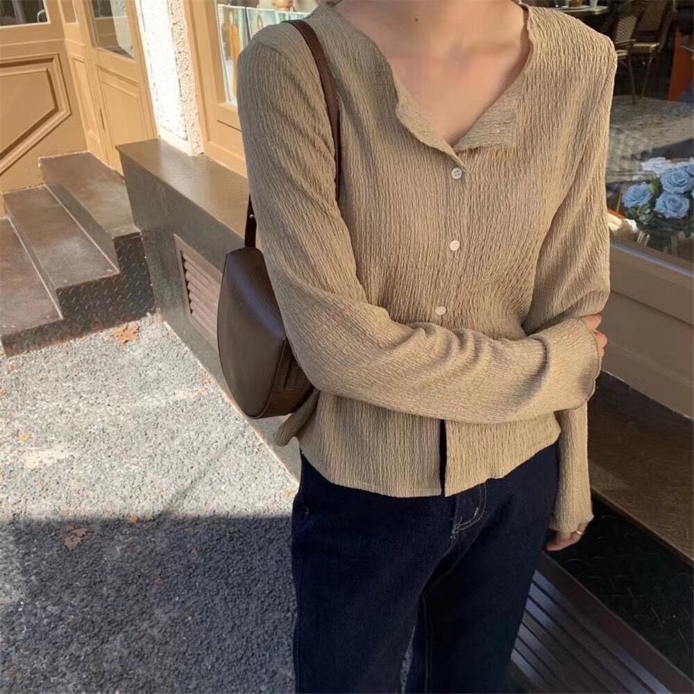 オープンカラーカーディガン