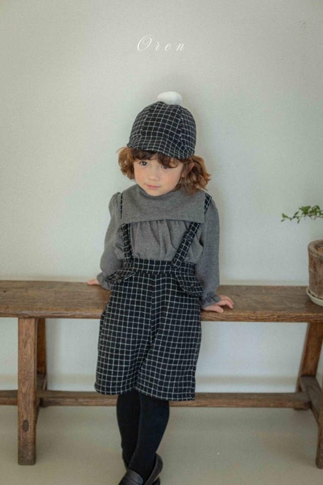 【予約】OREN ) Miel check suspender pants