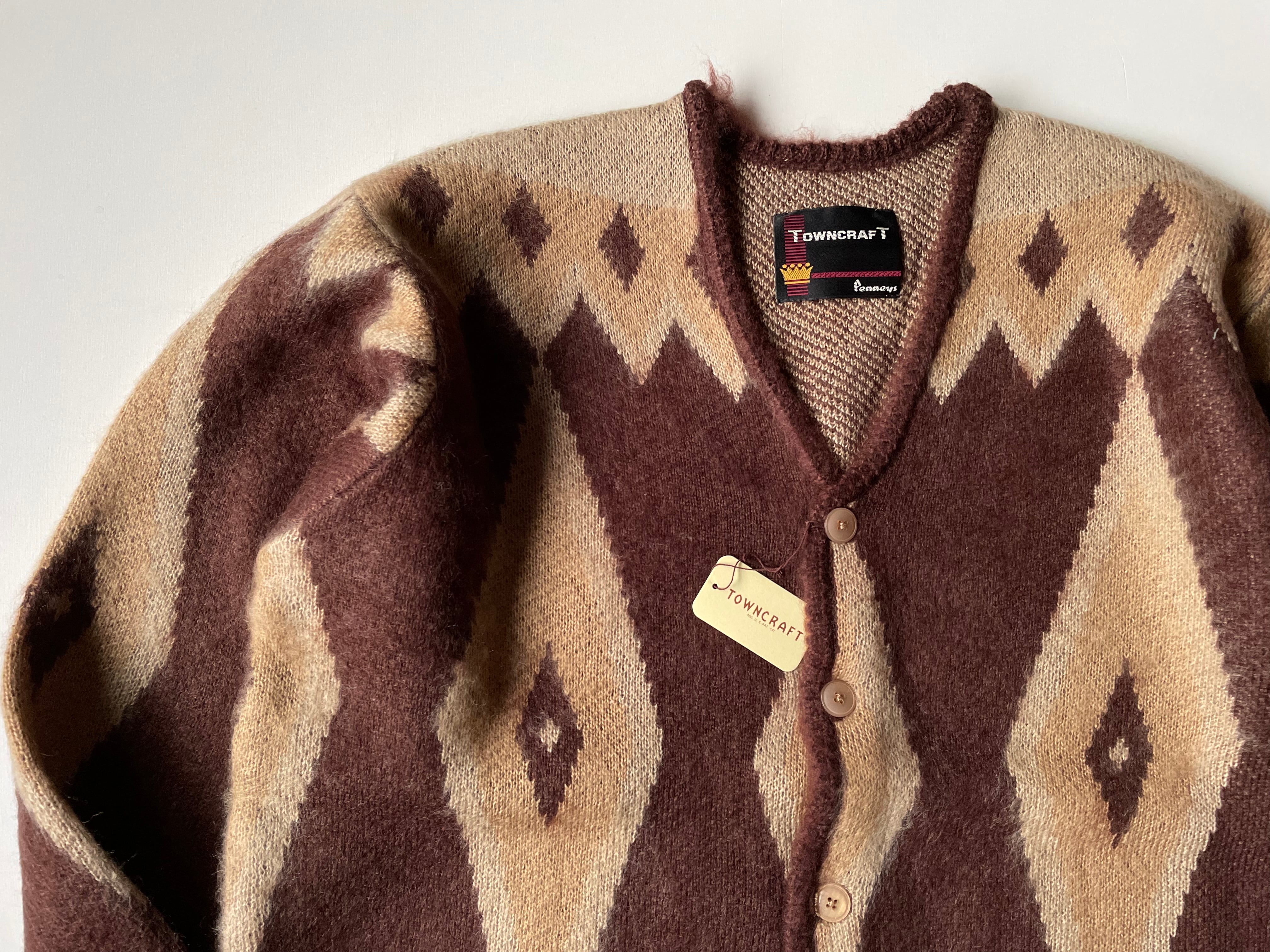 TOWN CRAFT SHAGGY CARDIGAN col Brown size L タウンクラフト