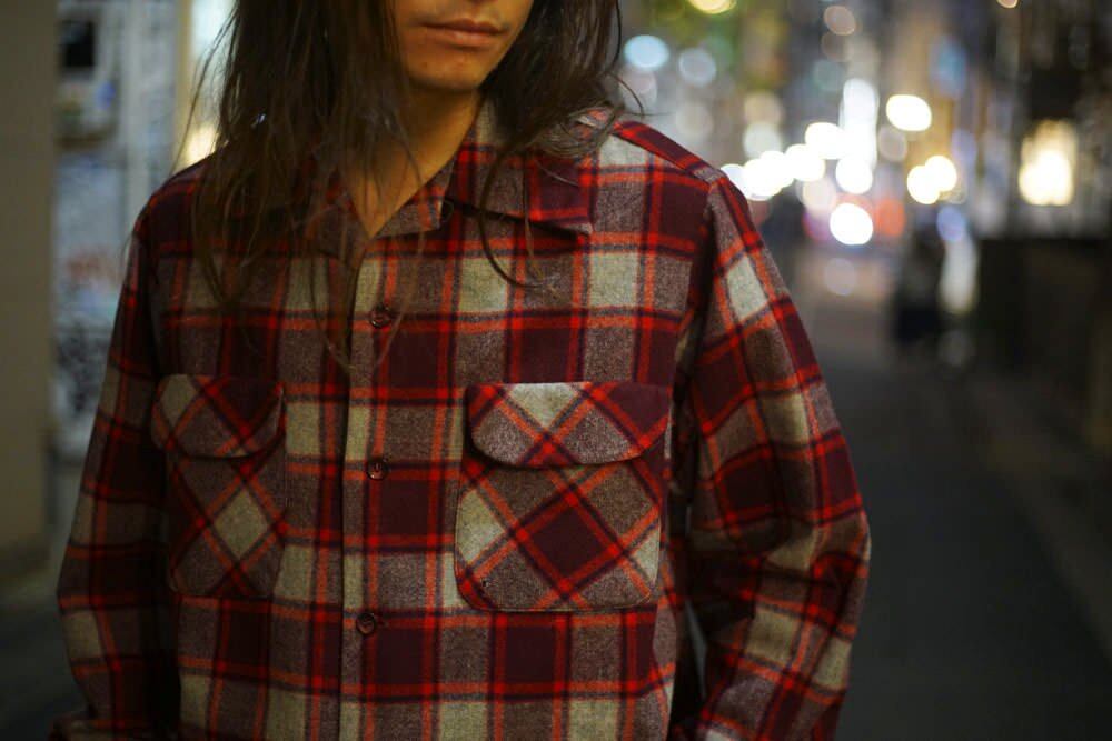 PENDLETON Vintage open collar wool shirt [1950s-] Vintage Wool