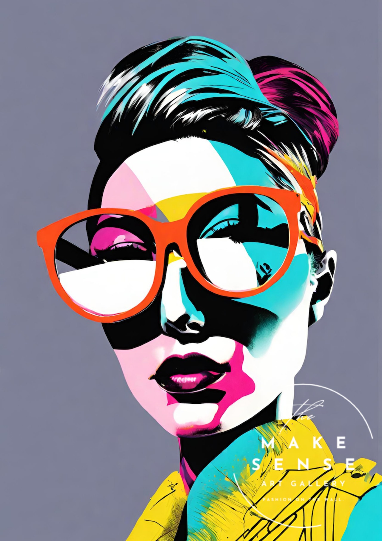 Dope｜カラフルに描かれた女性像のコンテンポラリーアートポスター｜モダン空間を彩る洗練デザイン｜｜国内生産・A4ポスター