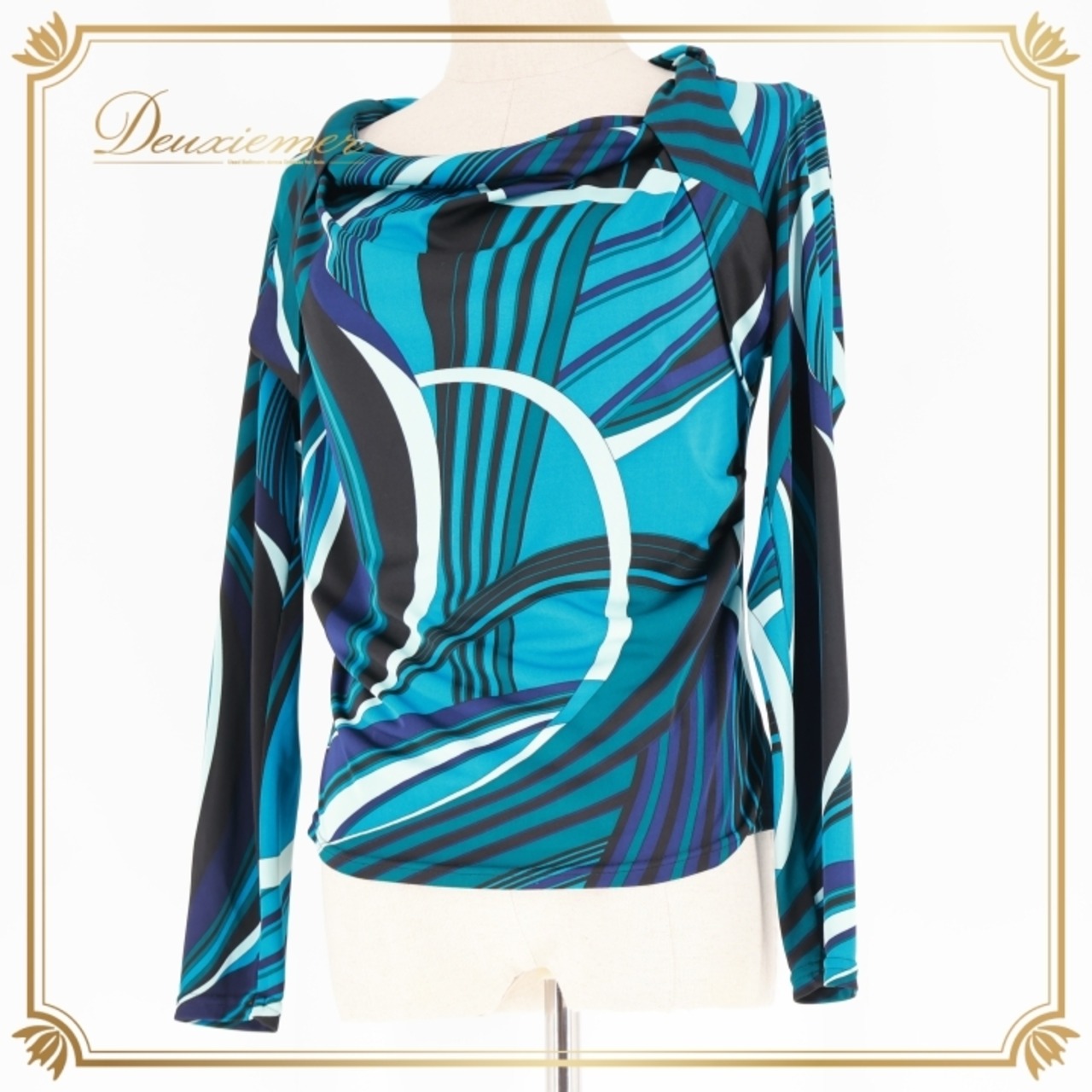 社交ダンス 衣装 トップス ブラウス グリーン系 チャコットロイヤルダンス Chacott ROYAL DANCE 日本製 練習 レッスン 伸縮 ストレッチ 緑 黒 青 長袖 上品 かわいい 落ち着いた色 パーティー イベント ブラック系 ブルー系