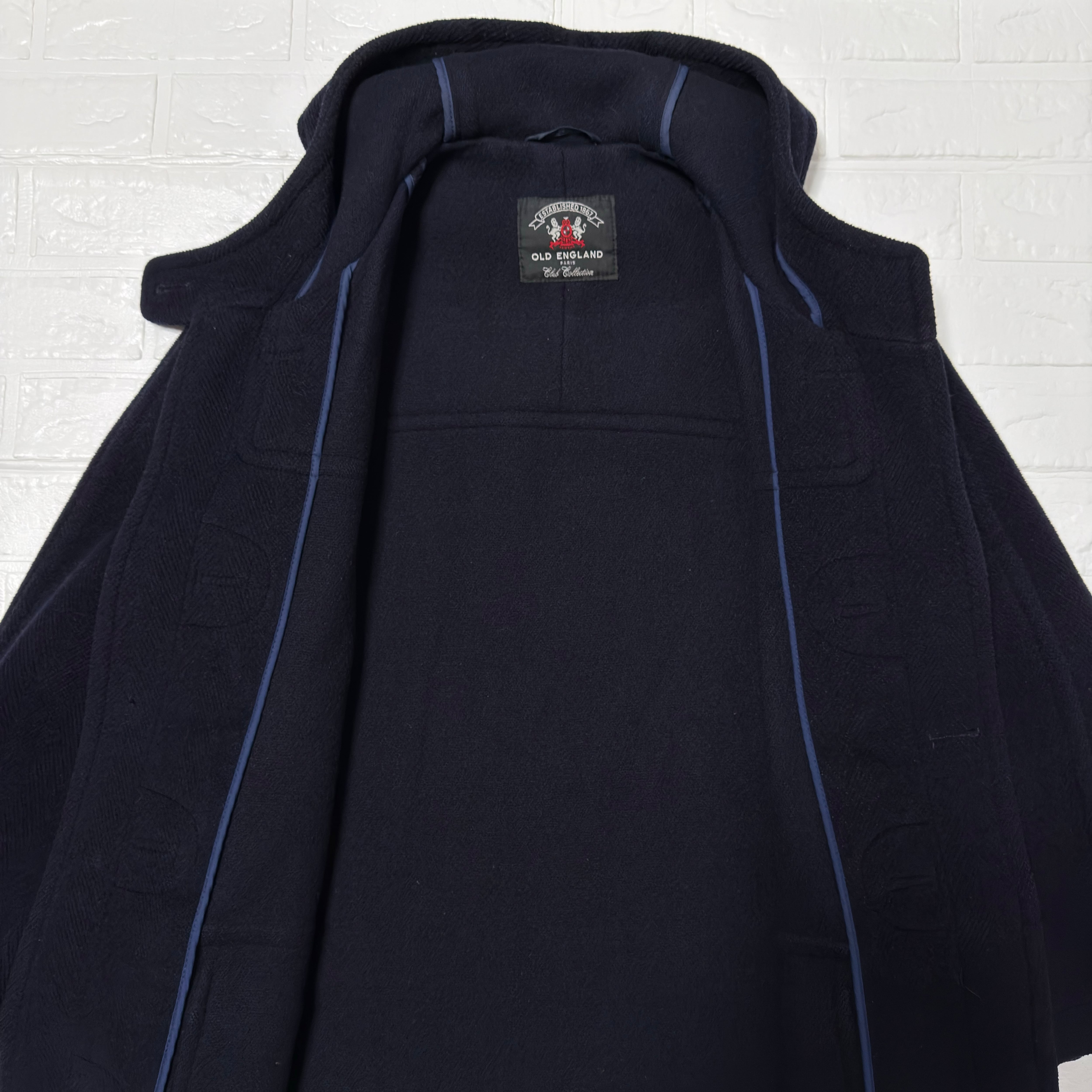 OLD ENGLAND 80-90s イギリス製 ヘリンボーン ウール ダッフルコート
