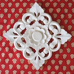 ブロックプリント生地【50cm単位】インド綿 小花柄 赤×生成り #37510-RD1