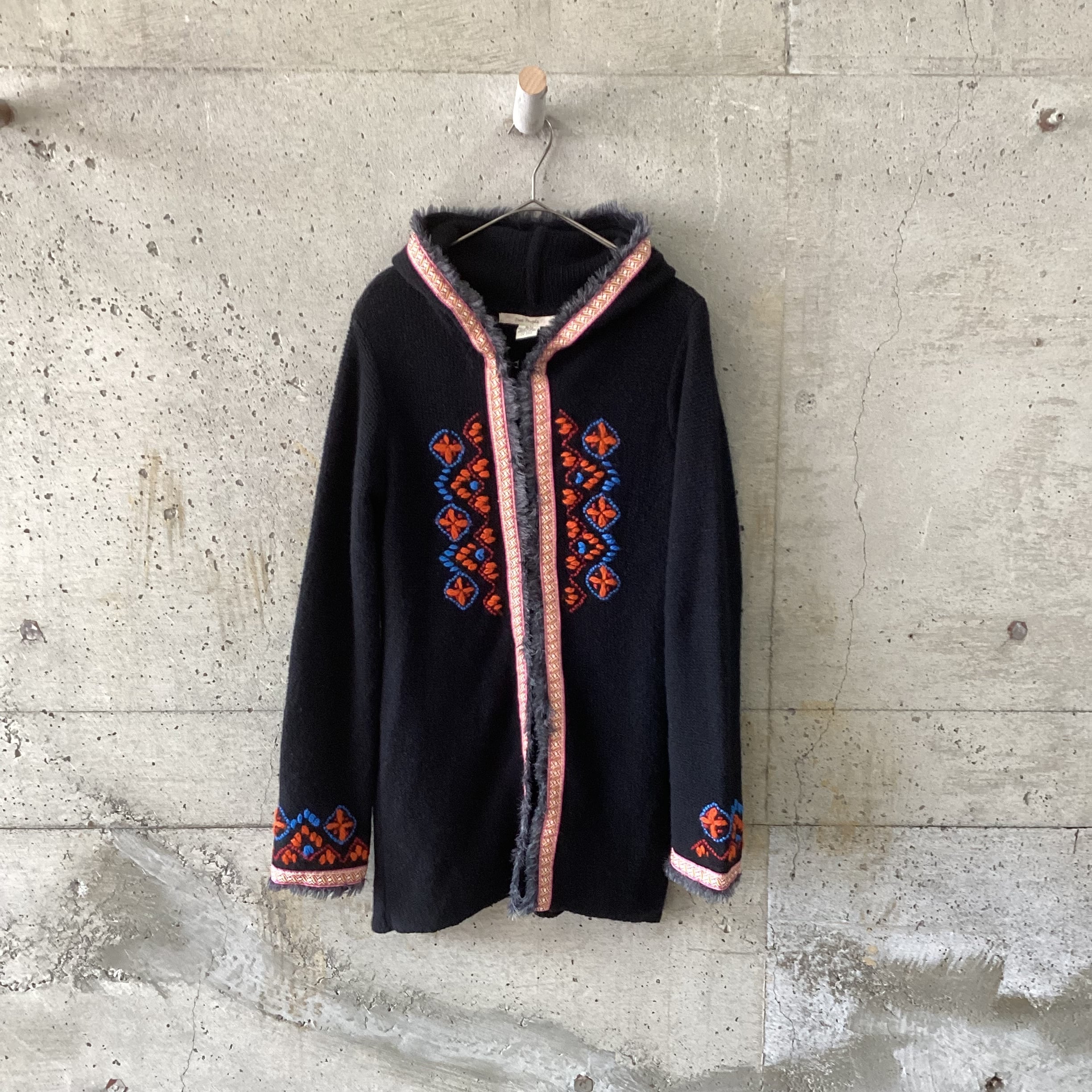Hooded knit cardigan