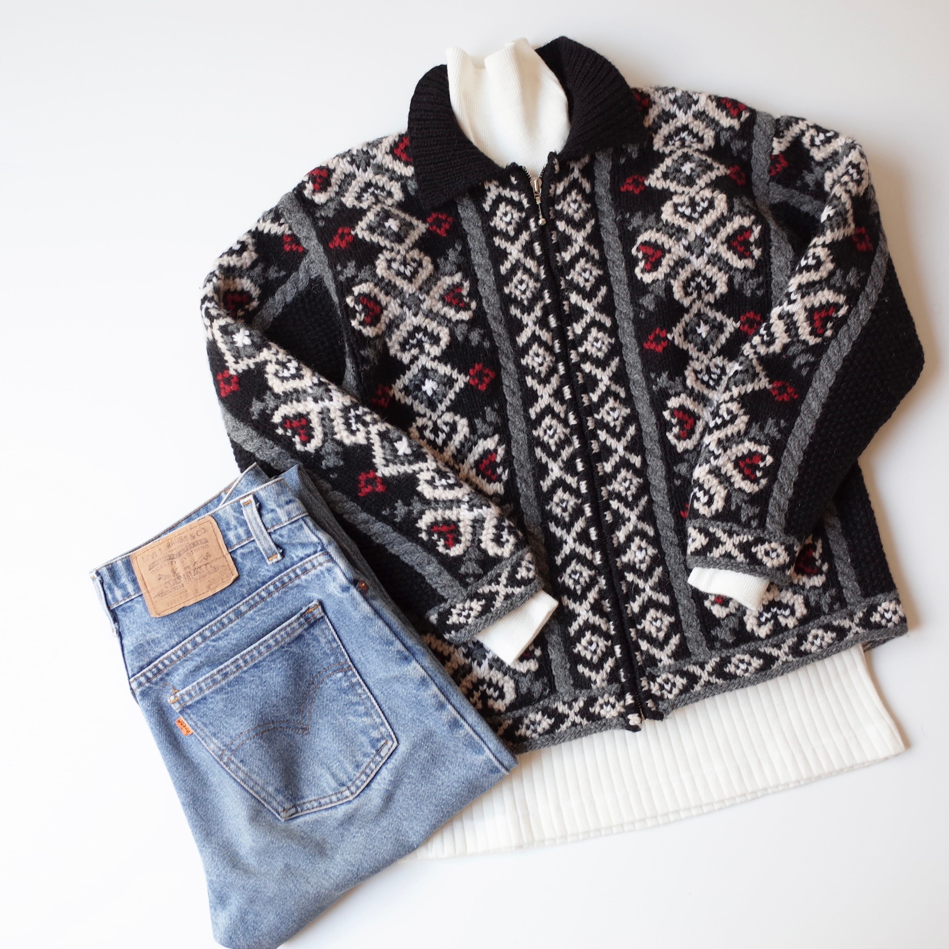 Zip up knit cardigan