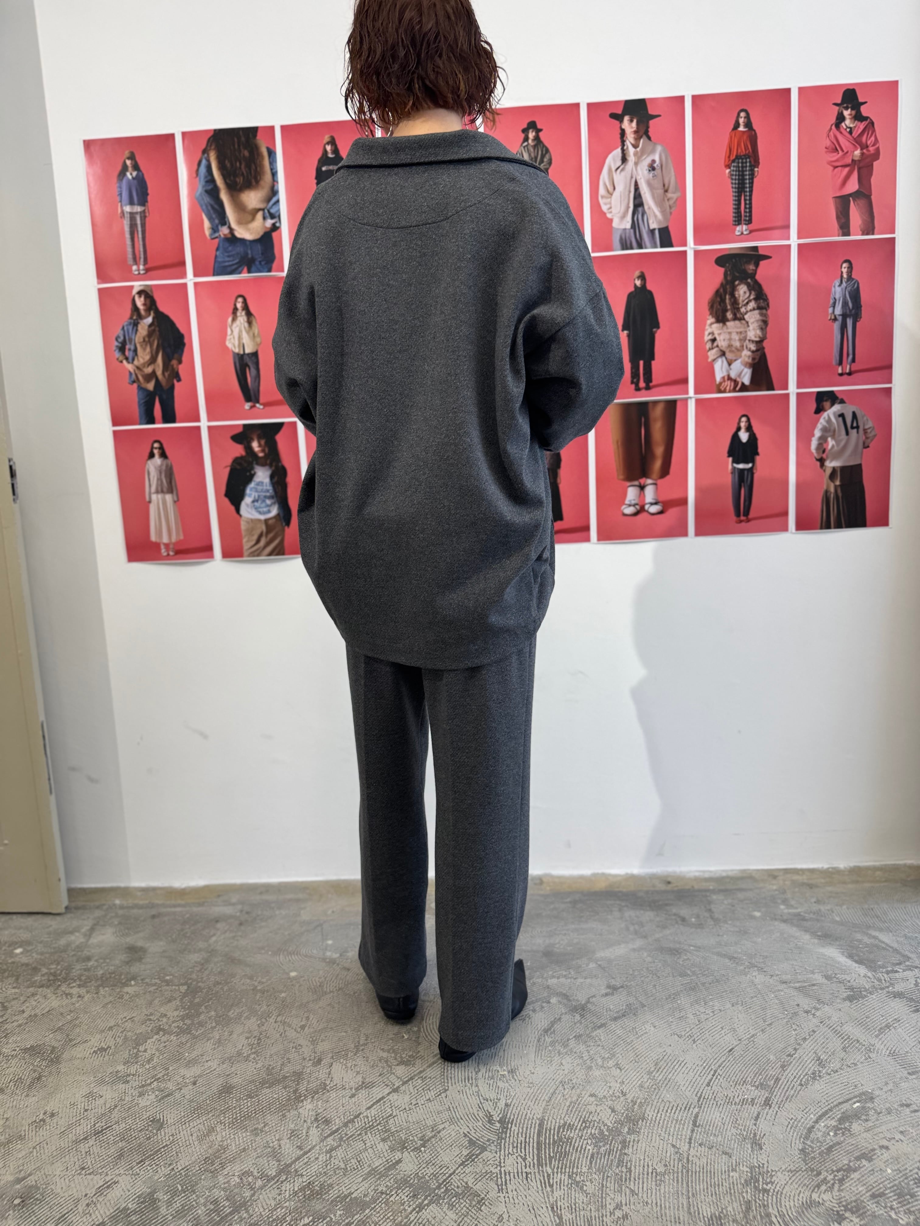 【LEMELANGE】ウールコットンパンツ　セットアップ可