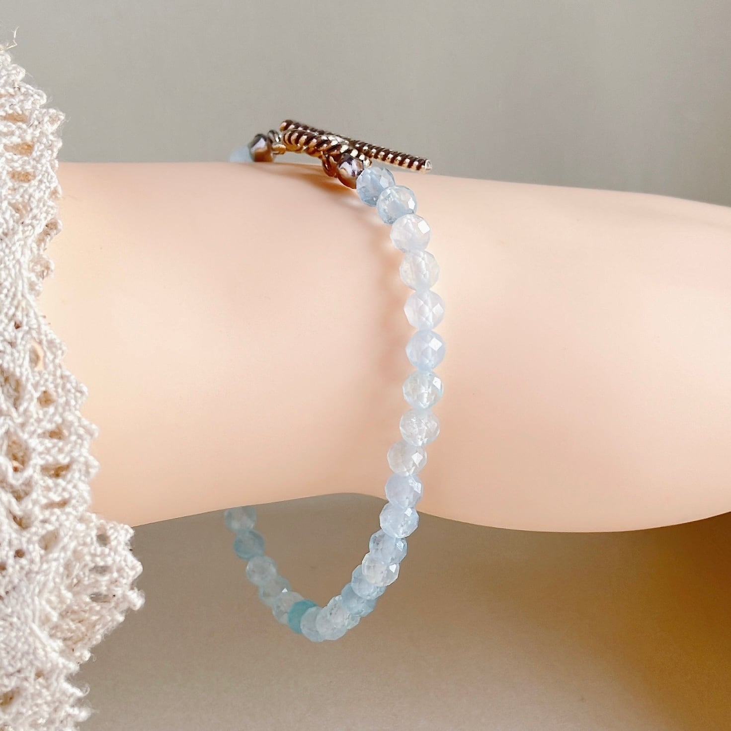 アクアマリンカレンシルバーブレスレット Aquamarine Karen Silver