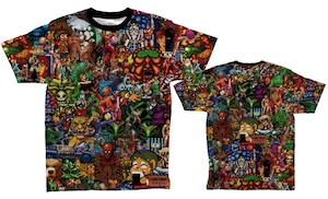 MEGADRIVE セガドットキャラ総柄Tシャツ　/ ANIPPON.