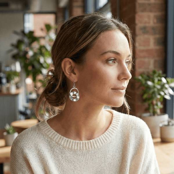 ピアス シルバー サークルドロップ ダングルピアス ニッケルフリー