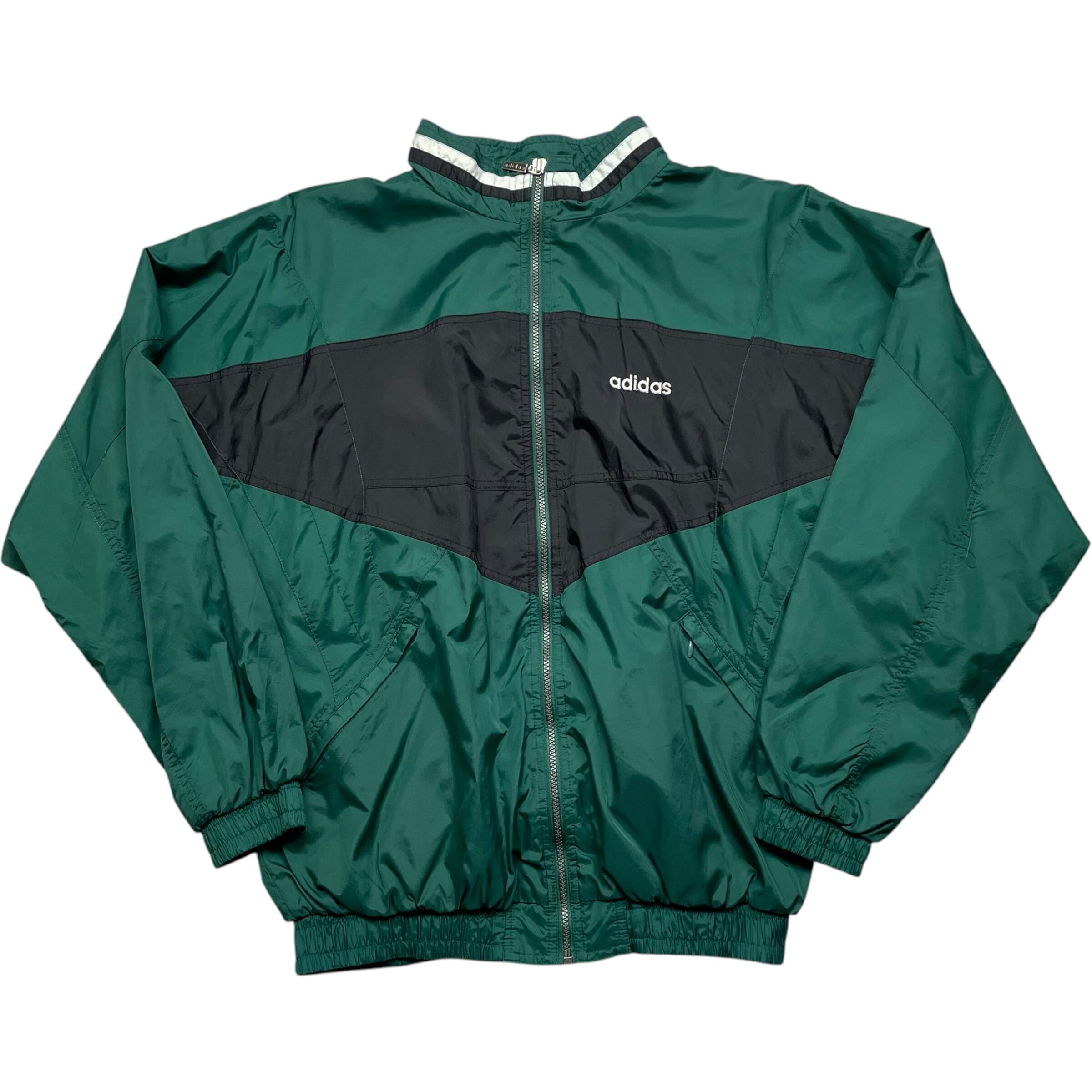 《L》 adidas アディダス ナイロンジャケット 刺繍ロゴ マルチカラー 90年代〜 no.6352