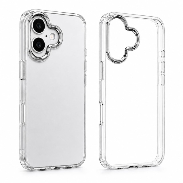 メタリックデザイン iPhone 13 用 透明 クリアケース 耐衝撃 全面保護 Lalulu