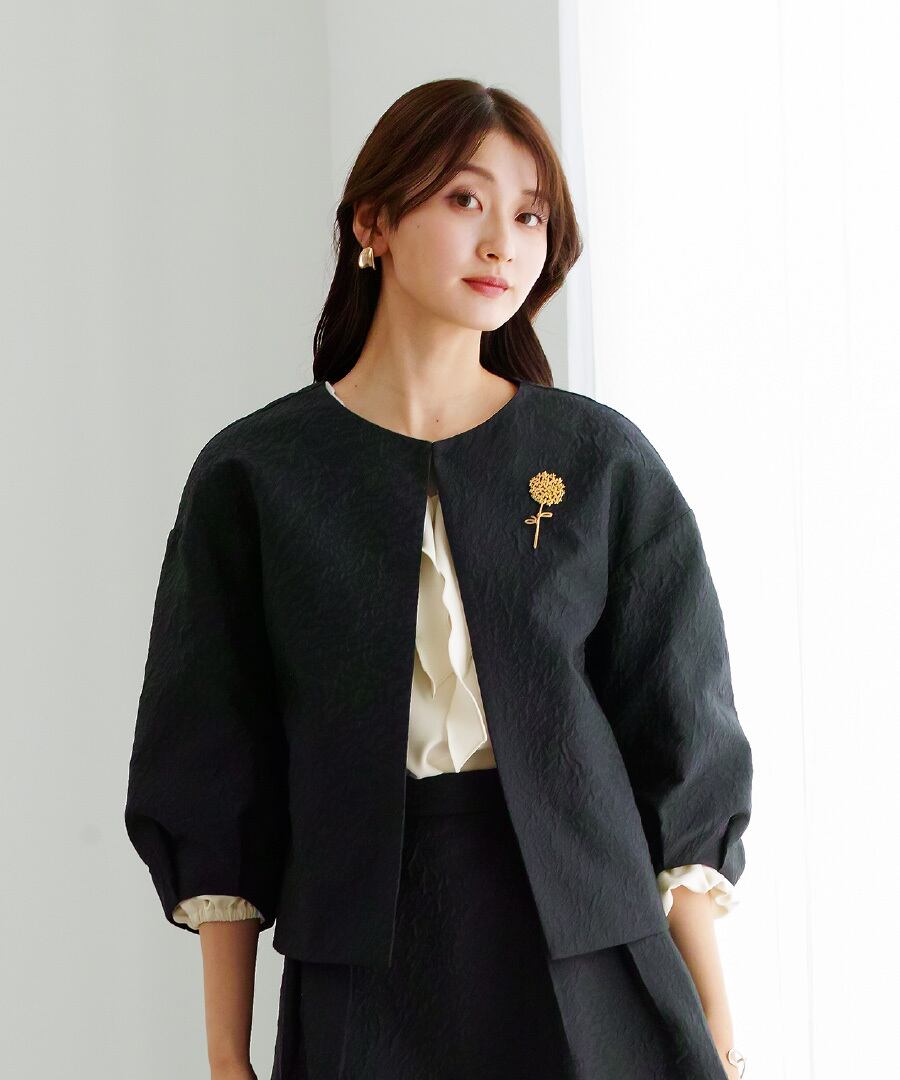 セットアップで映える 】 マットジャガード・ランタンスリーブ