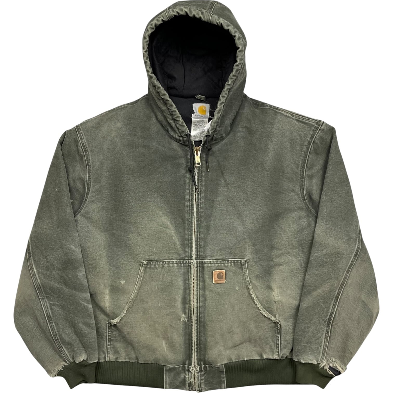 《XXL》Carhartt カーハート アクティブジャケット フェード ダメージ フード モスグリーン no.10572