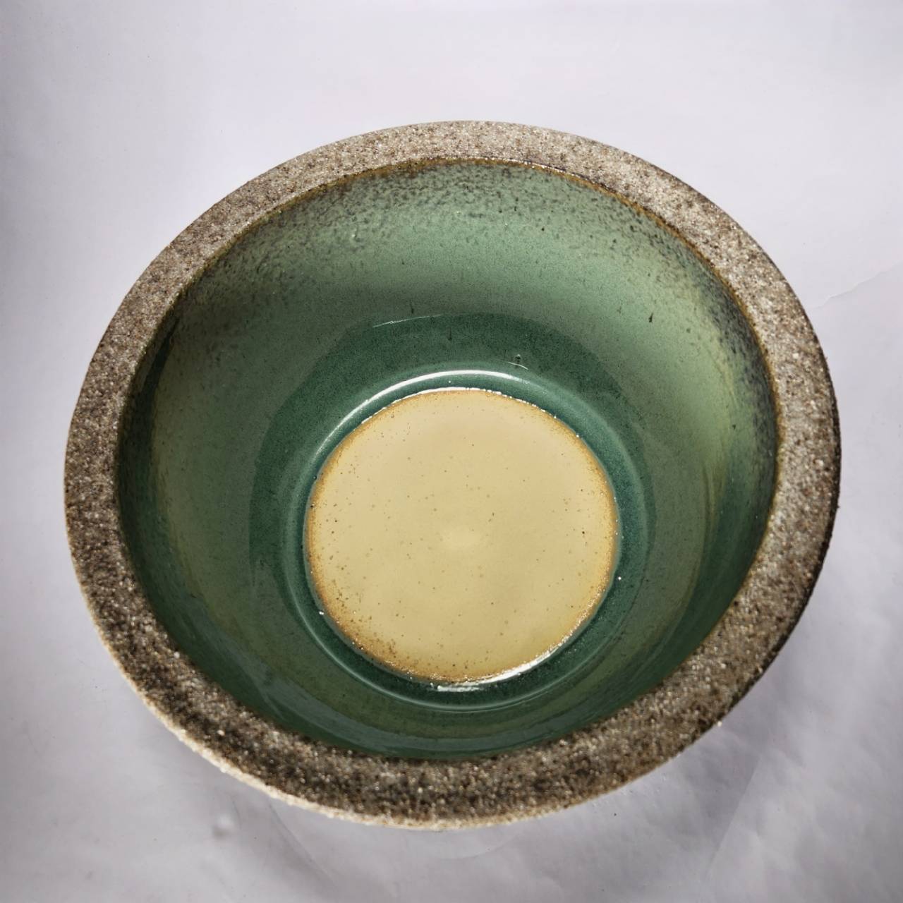 灰釉ひねり水鉢 13号 ／睡蓮鉢（信楽焼き・陶器・水鉢・めだか鉢