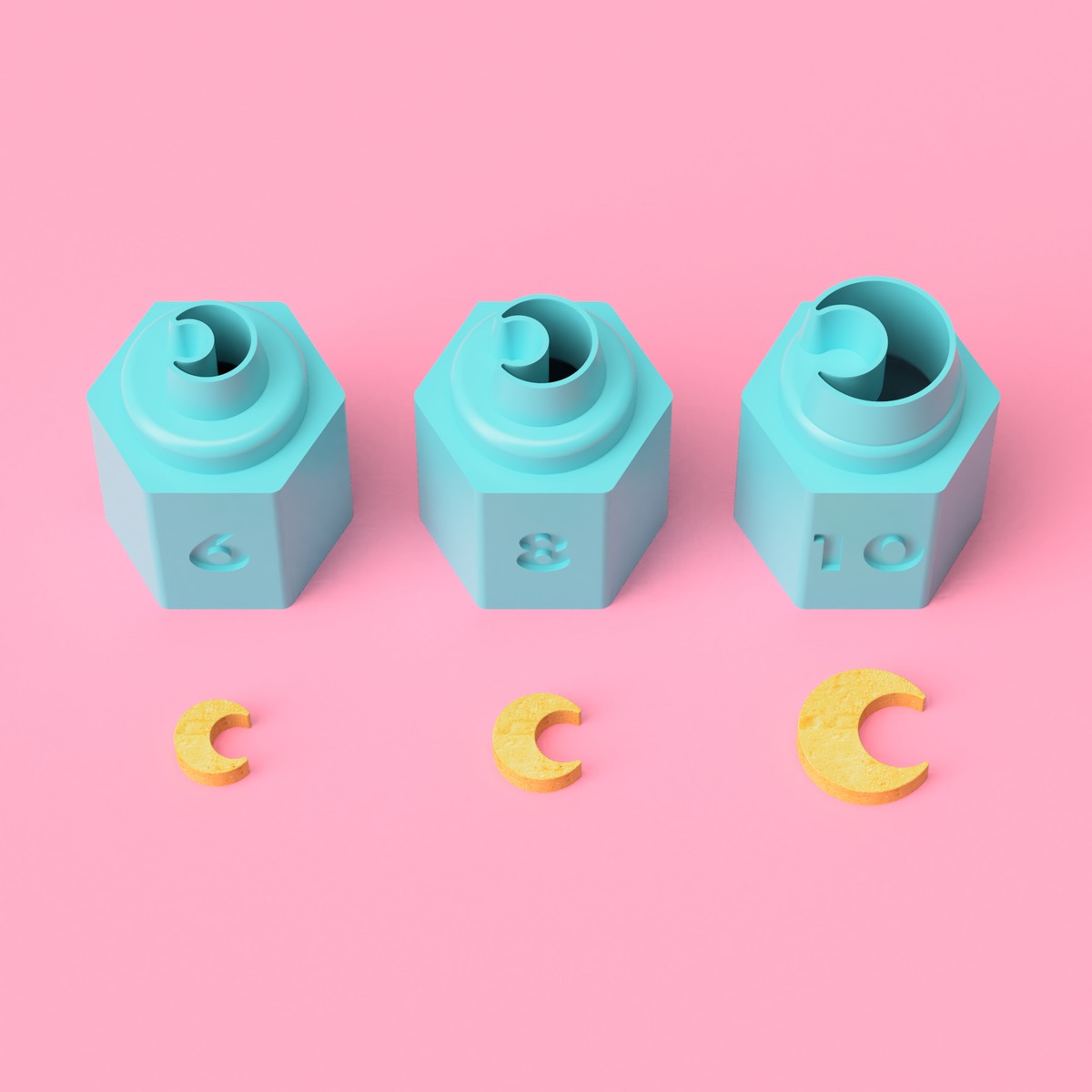 ポリマークレイ カッター：月・三日月・ムーン【ミニサイズ