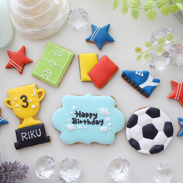 アイシングクッキー サッカー少年必勝部活優勝カップセット 彡 誕生日飾りデコレーションバースデー名入れギフト Blue De Roi ブルー ド ロワ アイシングクッキー プチギフト専門店 アイシングクッキー サッカー少年必勝部活優勝カップセット 彡 誕生日飾りデコレーションバースデー名入れギフト Blue De Roi ブルー ド ロワ アイシングクッキー プチギフト専門店