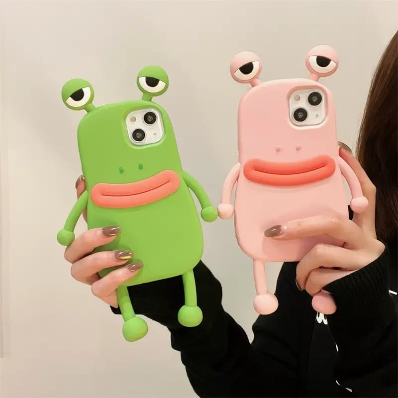 可愛いスマホのマスコット ♪ カエルさんモチーフ iphoneケース iphoneカバー シリコン ぬいぐるみ キャラクター モンスター 蛙 おもしろ  ユニーク スマホ lamitte deco トレンド 韓国ファッション ショップ BASE店