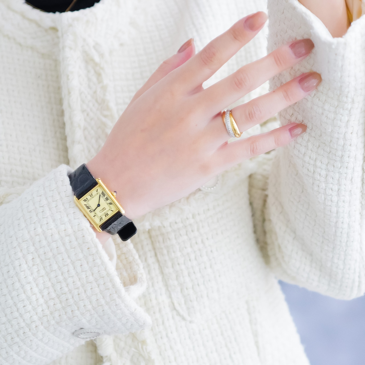 カルティエ マストタンク LM アイボリー文字盤 手巻き