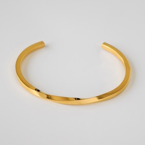 ステンレスナローツイストバングルゴールド