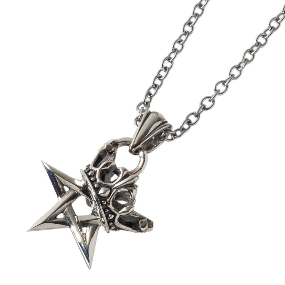 【映画「V. MARIA」衣装協力商品】王冠五芒星ペンダント AKP0120 Crown pentagram pendant シルバーアクセサリー Silver jewelry